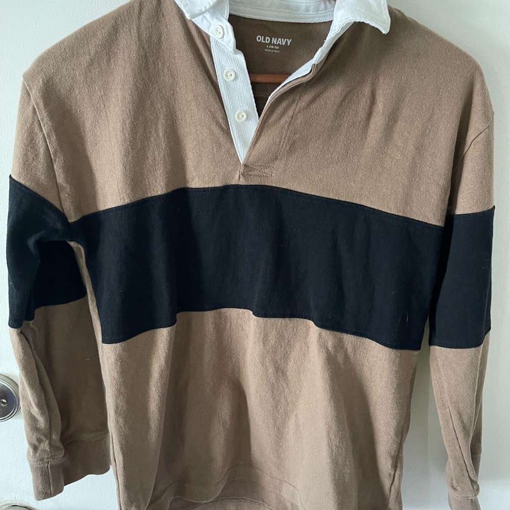 Old Navy Men's Tan and Black Casual Shirt